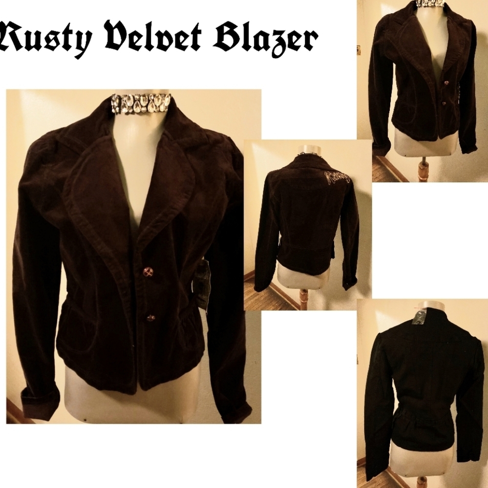 Rusty Brand velvet Vict insp blazer. Sz Med